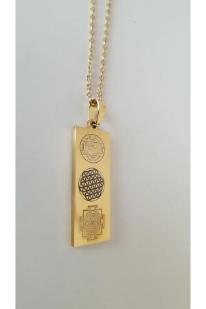 قلادة من النجمة من النجمة مع تسلسل الأرقام والخاتم السليمان - زهرة الحياة و رمز سري يانترا - Anatolia