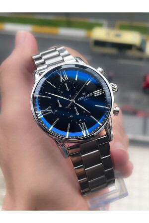 ساعة رجال من فئة MNZ-Silver مع شريط فولاذ HM015448 - holmes hill