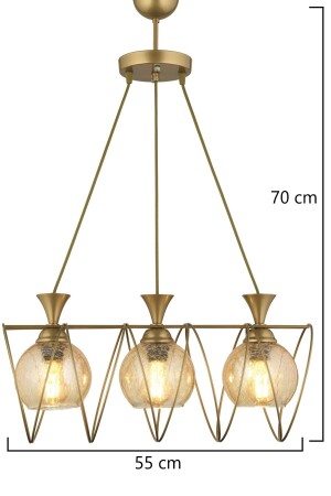 Celina Glas-Kronleuchter, antik, 3-teilig, 63893 - 7