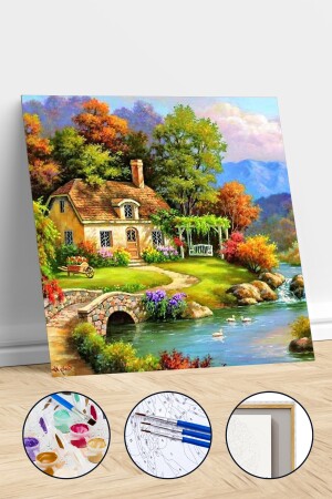 Cennet Bahçesi Sayılarla Boyama Seti Çerçeveli Kasnaklı ASW121561729 - kendinyaphobi