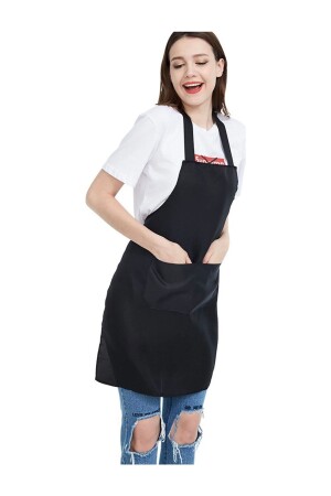 Cepli Şef Garson Kafe Aşçı Barista Siyah Önlük Mutfak Önlüğü Masterchef Cafe Apron Restaurant - 5