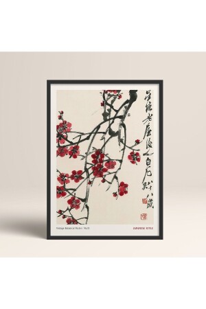 Çerçeveli Japon Tarzı Nanbara Sakujiro Tablo 30x40cm 40x60cm 50x70cm Siyah Beyaz Ahşap Jpn058 - 1