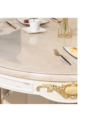 Ceren Şeffaf Yuvarlak 1-5 Mm Kalın Pvc Kaymaz Masa Örtüsü Koruyucu - Erksolhome