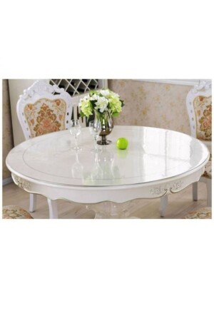 Ceren Şeffaf Yuvarlak 1-5 Mm Kalın Pvc Kaymaz Masa Örtüsü Koruyucu - Erksolhome