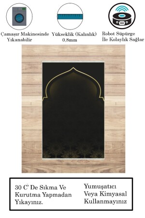 Çeyizlik Dijital Baskılı Lüks Namaz Seccadesi 60x120 Sn-32 - 4