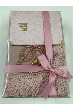 Çeyizlik- Hediyelik- 4'lü Gelin Bohçası Seti- Iğne Oyalı Namaz Örtüsü- Tafta Seccade- Yasin- Tesbih - Ayhanhome