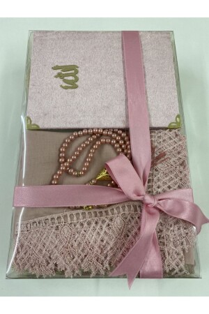 مـنـز-دووري - هدية - مجموعة حزمة عروسة 4 قطع - ثياب صلاة مطحنة - طـافـة صلاة - ياسين - الزهرة 70 × 120 - AYHANHOME