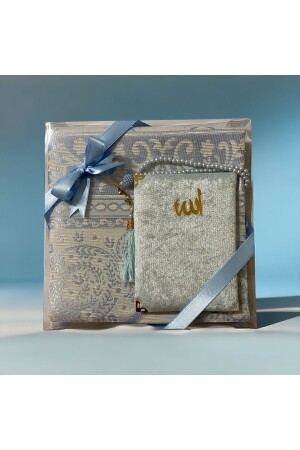 Çeyizlik- Hediyelik- Mevlütlük- Bohçalık Lüks Seccade Seti Bebe Mavi - Solaklargroup