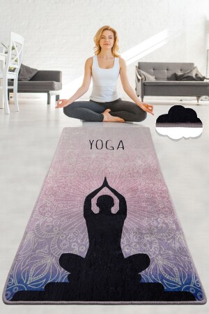 CHAKRA LILA 60X200 cm Yoga-Sport-Fitness-Pilates Teppich Yogamatte waschbar rutschfest - 1