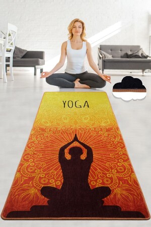 CHAKRA ORANGE 60X200 cm Yoga-Sport-Fitness-Pilates Teppich Yogamatte waschbar rutschfest - 1