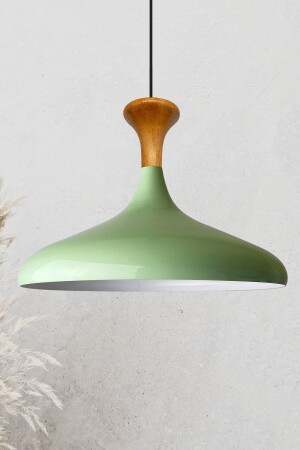 Champion Mint Ahşap Mantar Başlık Tekli Avize Salon Oturma Odası Mutfak Yatak Odası Sarkıt Modeli - Bamyum