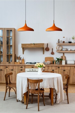 Champion Orange Einzel-Kronleuchter aus Holz, Hängelampe, Wohnzimmer, Küche, Café, Boutique-Lampe, Beleuchtung, Kronleuchter - 4