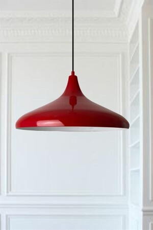 Champion Roter Metall-Kronleuchter, einzelne Hängelampe, Wohnzimmer, Küche, Flur, Büro, Café, Boutique-Lampe, Beleuchtung, BMM2066XXXX04 - 2