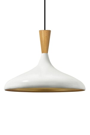 Champion Weißer hölzerner Trichter-Einzel-Kronleuchter, Hängelampe, Wohnzimmer, Küche, Café, Boutique-Lampe, Beleuchtung, Kronleuchter, BMM2066H - 5