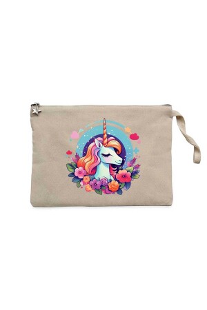 Charming Unicorn Krem Clutch Astarlı Cüzdan - El Çantası - 2