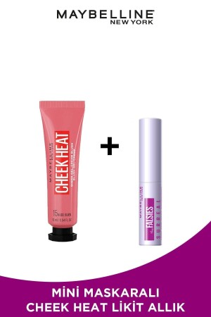 Cheek Heat Likit Allık - 15 Nude Burn & Mini Falsies Surreal Maskara 4.7 ML Makyaj Seti - 2