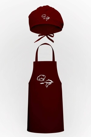 Chef Silhouette Design Küchenschürze und Haube, Vorteilspaket TTP0500 - 1