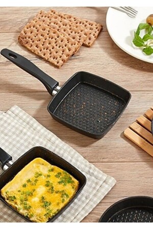 Chef Star Alüminyum Döküm Kare Mini Pancake Omlet Kızartma Sos Tavası 12-12cm bigchefminisoskare - 4