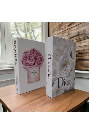 Christian Dior & Chanel 2li dekoratif kutu set Kitap Kutu Set - 3