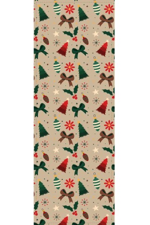 Christmas Premium Tay Tüyü Yeni Yıl Leke Tutmaz Kumaş Yılbaşı Masa Örtüsü Runner 40x140cm Rnr541 CHRNOL - 4