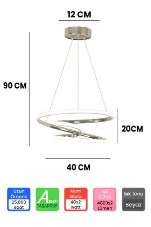 Chromgehäuse, weißes Licht, Galaxy, moderner LED-Kronleuchter, Galaxy-LED-Kronleuchter - 3