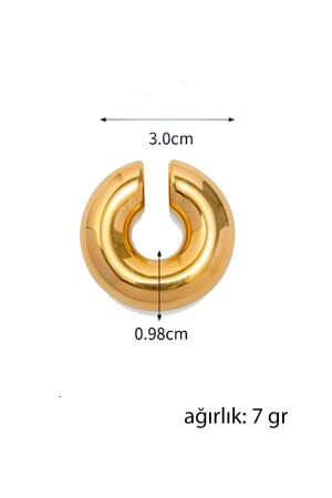 Chunky Boru Büyük Kıkırdak Küpe Tek Parça - 9