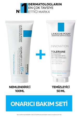 Cicaplast Baume B5 Onarıcı ve Yatıştırıcı Bakım Kremi 100ml & Toleriane Caring Wash Temizleyici 50ml - 1