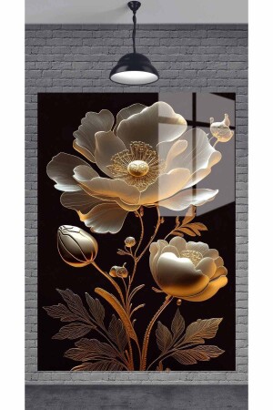 ÇİÇEK DEKORATİF TEMPERLİ CAM TABLO - Meta Cam