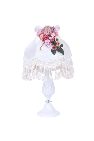 MNZ-Flower مزين لامپ Ecru Classic Kokoş Model Vintage PRA-6663792-7719 - Dekovien
