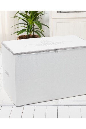 كيس قمر مطبوع من نمط MNZ-Flower - أبيض/رمادي - Madame Coco