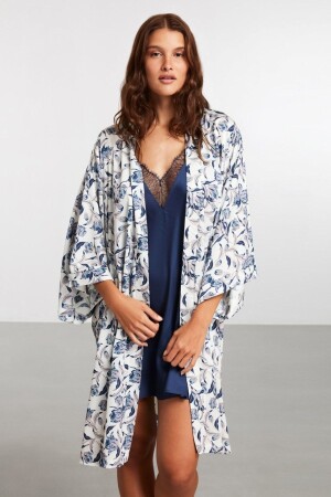 Çiçek Desenli Sabahlık-2025 - Penye Mood