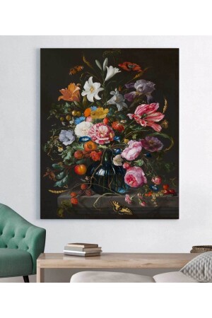 Çiçekli Kelebekli Kanvas Tablo ugtcR740 - VeraStore