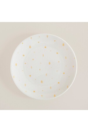 Cıelo Servis Tabağı 25 cm Beyaz-Gold - Chakra