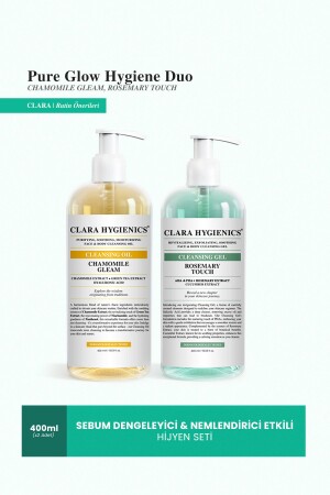 Çift Aşamalı Temizleyici Sebum Dengeleyici Nemlendirici Vegan Yüz Ve Vücut Günlük Hijyen Seti - Clara Hygienics