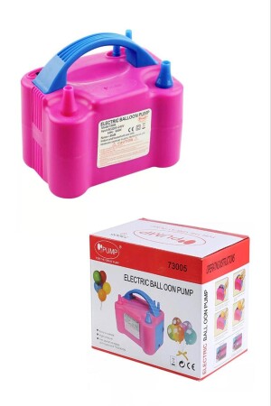 Çift Çıkışlı Balon Şişirme Makinası- Elektrikli Balon Pompası 73005 Pembe Mavi - 5