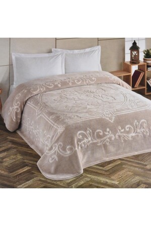 Çift Kişilik Battaniye Düz Renk Cappucino 5516-71308328 - Kristal