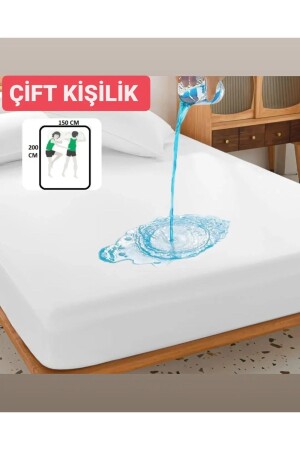 Çift Kişilik Fitted Su Sıvı Geçirmez Yatak Koruyucu Alez 150x200 x 30- cm - 2