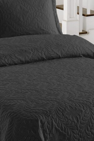 Çift Kişilik Microfiber Kapitone Yatak Örtüsü Ivy Siyah - 6