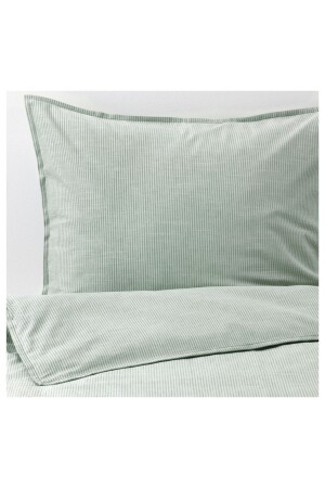 Çift Kişilik Nevresim Takımı Çizgili-yeşil 240×220 %100 Pamuk Trendexpress Ikea Bergpalm 240x220 - 1