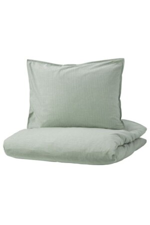 Çift Kişilik Nevresim Takımı Çizgili-yeşil 240×220 %100 Pamuk Trendexpress Ikea Bergpalm 240x220 - 5