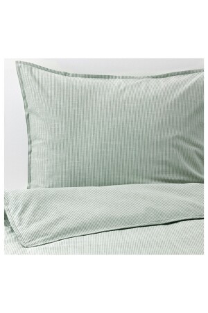 Çift Kişilik Nevresim Takımı Çizgili-yeşil 240×220 %100 Pamuk Trendexpress Ikea Bergpalm 240x220 - 6