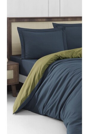 Doppelbett-Bettbezug-Set, einfarbig, Petrol/Grün, 15145 - dafne moda