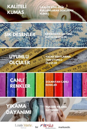 | Çift Kişilik | Pamuk| 4 Parça | Nevresim Takımı | Veins 5374 - 6