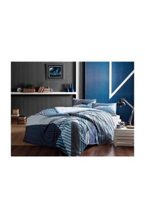 Çift Kişilik Ranforce Nevresim Takımı Atlastis Mavi 8696048631904 - Taç