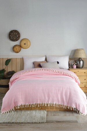 غطاء سريري مزدوج من طراز MNZ 200x230 سم قطن مصبوبة بالقطن MCN23412 - MCN Tekstil