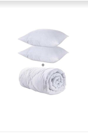 Eco Night Çift Kişilik Yorgan Yastık Set Microfiber Beyaz Yorgan Kışlık Termal Pmuk Yorgan Seti Flores gri - 1