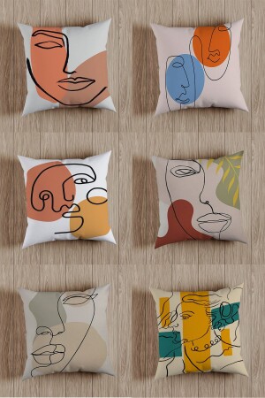 Çift Taraf Baskılı Özel Tasarım Dekoratif Kırlent Kılıfı 6'lı Set - By Fatih Concept