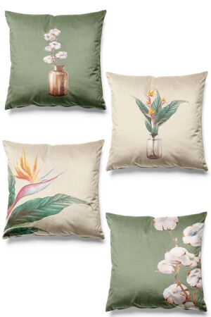 Çift Tarafı Baskılı Starliçe Desenli 4'lü Set Süet Kırlent Kılıfı - Pilloveland