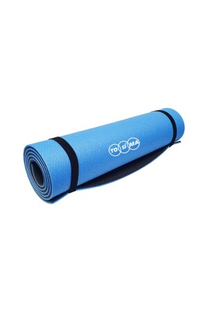 Çift Taraflı 8mm Pilates Minderi Egzersiz Minderi Yoga Matı Pilates Matı Mavi - 3