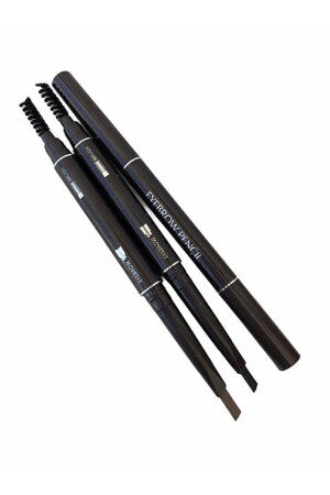 Çift Taraflı Kaş Kalemi 2'li Set Kahverengi Siyah Eyebrow Pencıl - 1